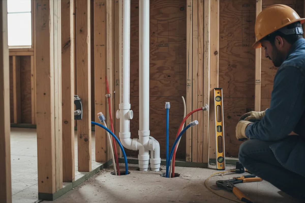 Drain and supply rough-in during Garbage Disposal Repair in Denver
